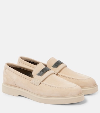 Monili suede penny loafers | Brunello Cucinelli