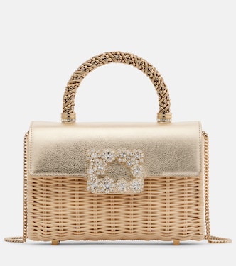 Tote Jewel Efflorence Mini aus Rattan | Roger Vivier