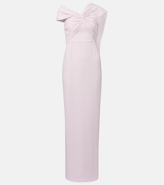 Scarf-detail asymmetric cady gown  | Roland Mouret