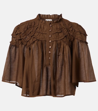 Ruffled cotton-blend top | Marant Etoile
