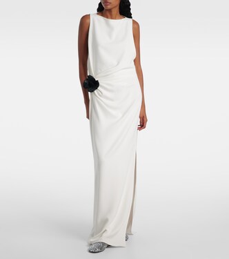 Indria floral-appliqué crêpe cocktail dress | Proenza Schouler