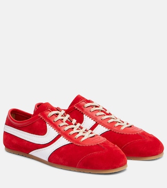 Leather-trimmed suede sneakers | Dries Van Noten