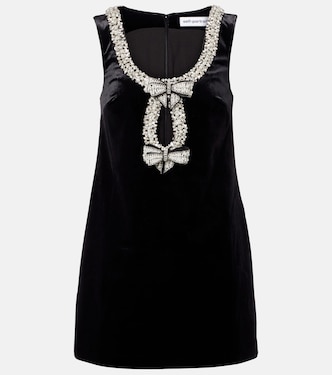 Crystal-embellished velvet minidress | Self-Portrait
