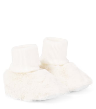 Baby cotton and faux fur booties | Tartine et Chocolat