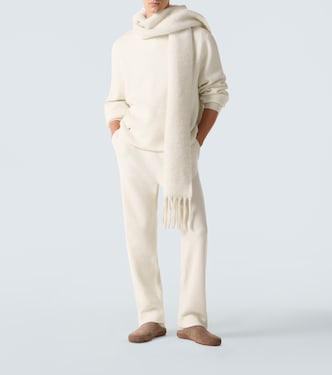 Cashmere straight pants with amethyst | God's True Cashmere