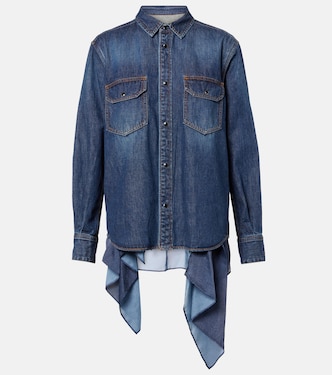 Denim and satin shirt | Sacai