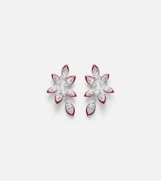 Ohrringe The Leaf aus 18kt Weißgold mit Emaille und Diamanten | Kamyen