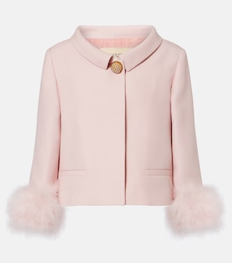 Blazer Crepe Couture à plumes | Valentino