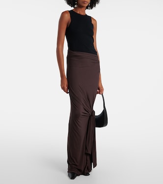 Asymmetric draped jersey maxi skirt | Entire Studios