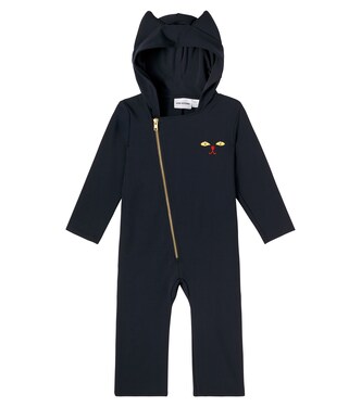 Catsuit asymmetric cotton-blend jumpsuit | Mini Rodini