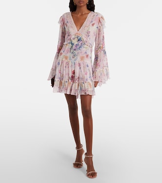 Embellished floral silk chiffon minidress | Camilla
