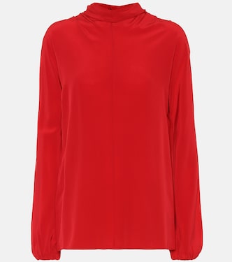 Long-sleeved crêpe de chine top | Prada