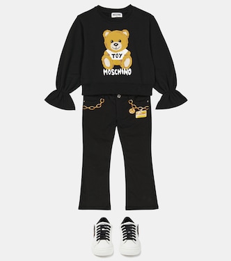 Logo printed flared pants | Moschino Kids