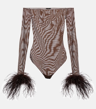 Body in mesh con piume | Oséree