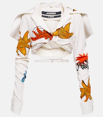 La Chemise Meio printed cropped shirt | Jacquemus
