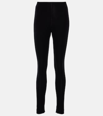 Leggings de terciopelo de tiro alto | Wardrobe.NYC