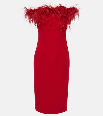 Vestido midi Starling con plumas | Safiyaa