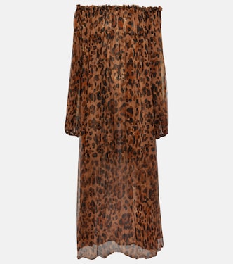Bedrucktes Off-Shoulder-Maxikleid aus Seide | Dodo Bar Or