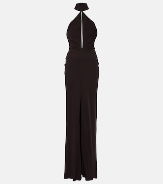Cutout halterneck sablé jersey gown | Tom Ford