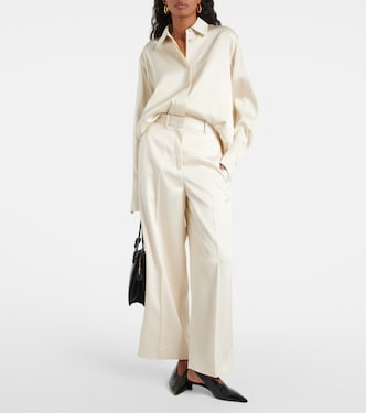 Pantaloni a gamba larga in raso | Jil Sander