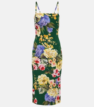 Vestido midi de cady de mezcla de seda | Dolce&Gabbana