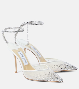 Saeda 100 embellished satin pumps | Jimmy Choo