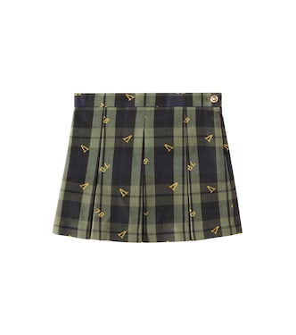 Falda de algodón en jacquard con tartán | Versace Kids
