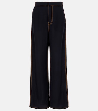 Weite High-Rise-Hose aus Georgette | Alaïa