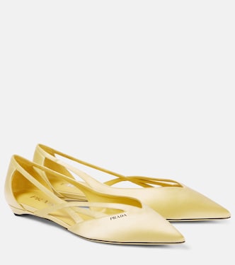 Ballerine in raso con logo | Prada