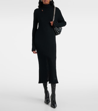 Vestido midi de mezcla de lana | Balenciaga