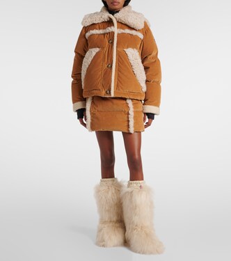 Minirock aus Cord mit Shearling | Moncler Grenoble