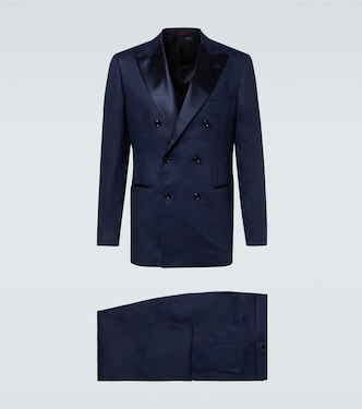 Double-breasted linen tuxedo | Brunello Cucinelli