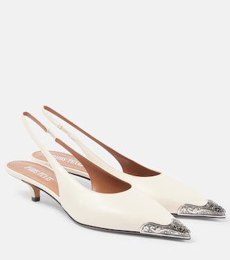 Jessica Western 35 leather slingback pumps | Paris Texas