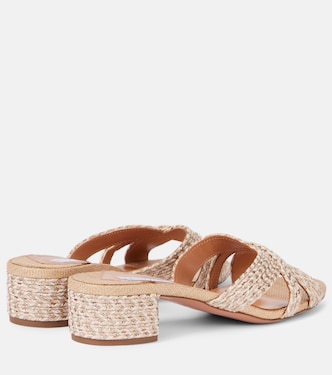 Sundance Beach 35 raffia mules | Aquazzura