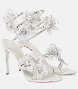 105 crystal-embellished satin sandals | Rene Caovilla