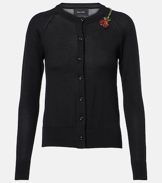 Cardigan aus Wolle und Seide mit Kristallen | Simone Rocha
