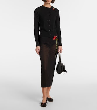 Cardigan in lana e seta con decorazioni | Simone Rocha