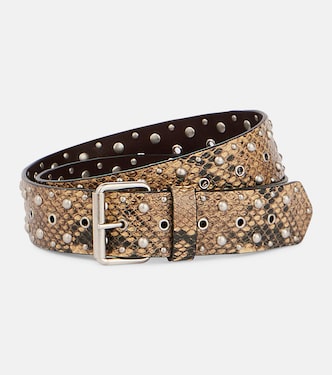 Cintura in pelle con stampa serpente | Dries Van Noten