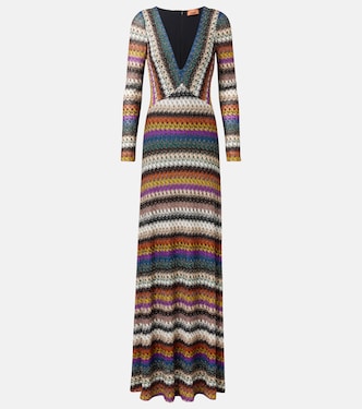 Vestido largo de lamé a rayas | Missoni