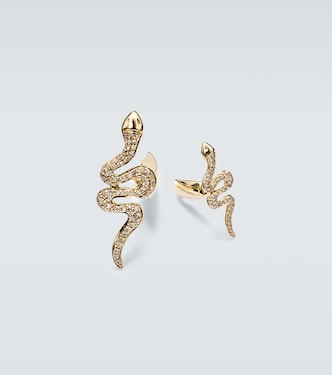 Snake 14kt gold cufflinks with diamonds | Sydney Evan