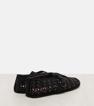 Embellished suede ballet flats | Alaïa