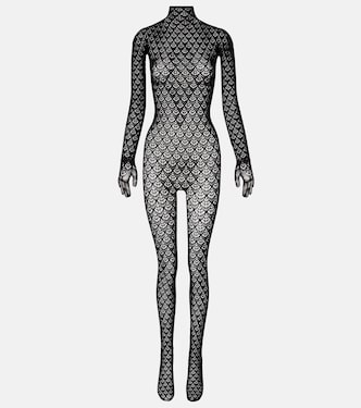 Mermaid cutout open-knit catsuit | Wolford