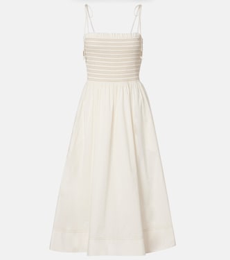 Kaela smocked cotton midi dress | Veronica Beard