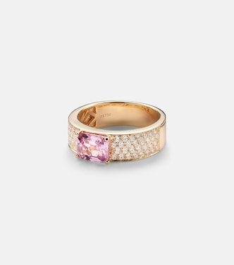 18kt gold ring with sapphire and diamonds | Anita Ko