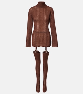 Belted semi-sheer minidress | Aya Muse
