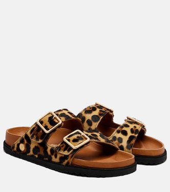 Ciabatte Arizona in cavallino con stampa leopardata | Birkenstock 1774