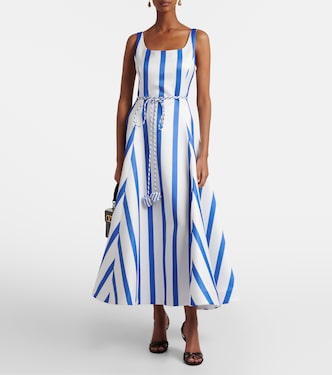 Serafina striped satin maxi dress | Leo Lin