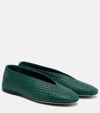Rosa Intrecciato leather ballet flats | Bottega Veneta