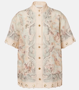 Camisa de lino estampada | Zimmermann