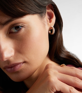 Keepsake 14kt gold huggie earrings with diamonds | Stone and Strand